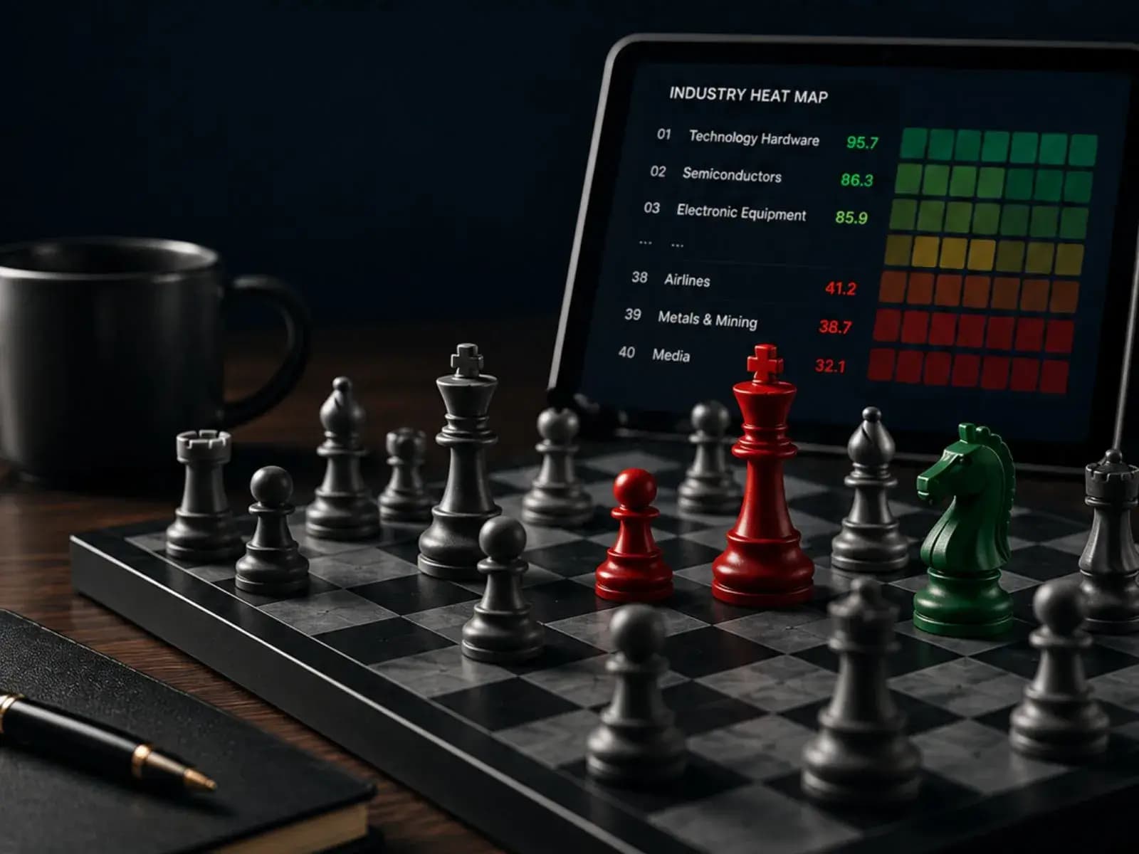 Strategic long and short investing setup with Industry Heat Map